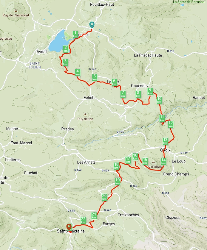 Carte du parcours - jour 4